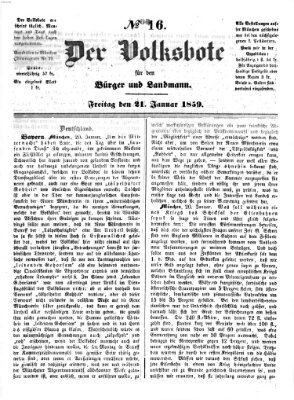 Der Volksbote für den Bürger und Landmann Freitag 21. Januar 1859