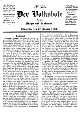 Der Volksbote für den Bürger und Landmann Donnerstag 27. Januar 1859