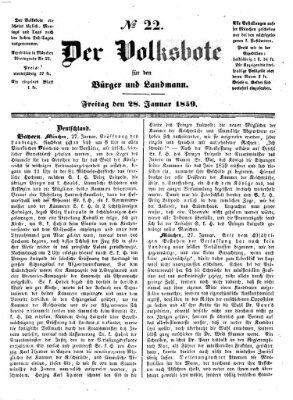 Der Volksbote für den Bürger und Landmann Freitag 28. Januar 1859