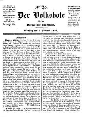 Der Volksbote für den Bürger und Landmann Dienstag 1. Februar 1859