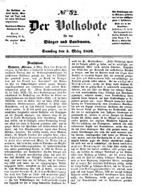 Der Volksbote für den Bürger und Landmann Samstag 5. März 1859