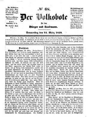 Der Volksbote für den Bürger und Landmann Donnerstag 24. März 1859