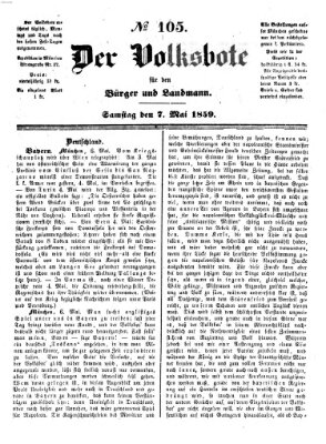 Der Volksbote für den Bürger und Landmann Samstag 7. Mai 1859