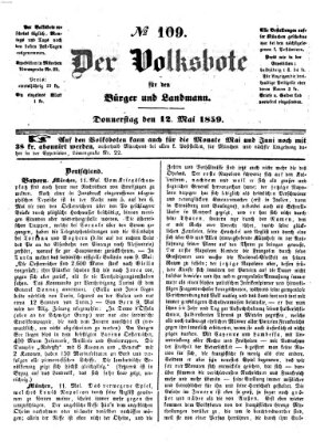 Der Volksbote für den Bürger und Landmann Donnerstag 12. Mai 1859