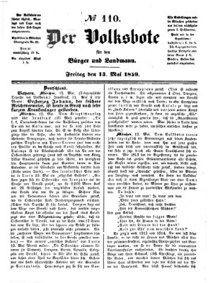 Der Volksbote für den Bürger und Landmann Freitag 13. Mai 1859