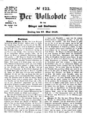 Der Volksbote für den Bürger und Landmann Freitag 27. Mai 1859