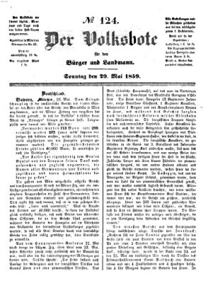 Der Volksbote für den Bürger und Landmann Sonntag 29. Mai 1859