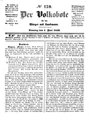 Der Volksbote für den Bürger und Landmann Sonntag 5. Juni 1859