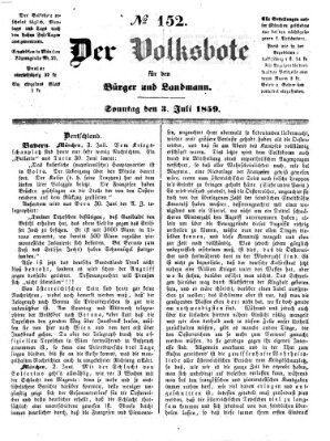 Der Volksbote für den Bürger und Landmann Sonntag 3. Juli 1859