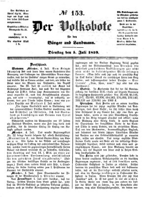 Der Volksbote für den Bürger und Landmann Dienstag 5. Juli 1859