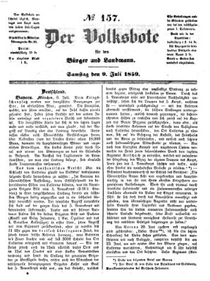 Der Volksbote für den Bürger und Landmann Samstag 9. Juli 1859