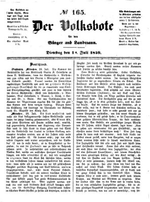 Der Volksbote für den Bürger und Landmann Dienstag 19. Juli 1859