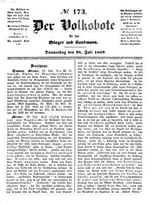 Der Volksbote für den Bürger und Landmann Donnerstag 28. Juli 1859