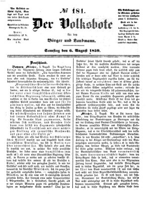 Der Volksbote für den Bürger und Landmann Samstag 6. August 1859