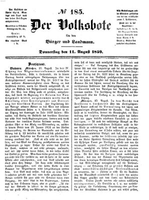 Der Volksbote für den Bürger und Landmann Donnerstag 11. August 1859