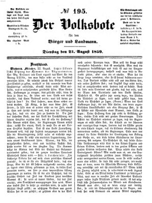 Der Volksbote für den Bürger und Landmann Dienstag 23. August 1859