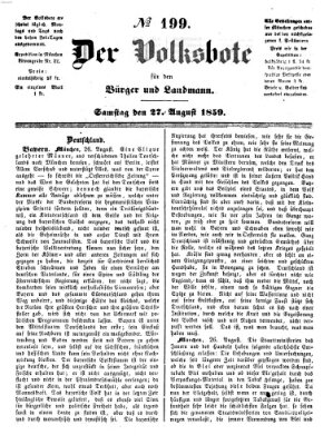 Der Volksbote für den Bürger und Landmann Samstag 27. August 1859