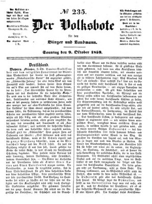 Der Volksbote für den Bürger und Landmann Sonntag 9. Oktober 1859