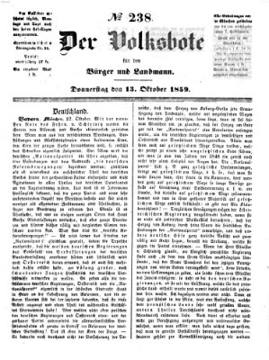 Der Volksbote für den Bürger und Landmann Donnerstag 13. Oktober 1859