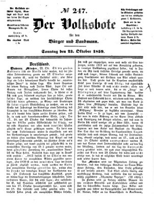 Der Volksbote für den Bürger und Landmann Sonntag 23. Oktober 1859