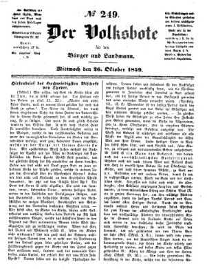 Der Volksbote für den Bürger und Landmann Mittwoch 26. Oktober 1859