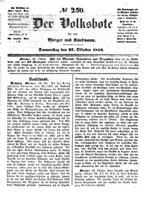 Der Volksbote für den Bürger und Landmann Donnerstag 27. Oktober 1859