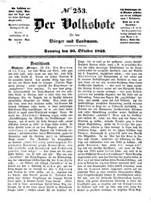 Der Volksbote für den Bürger und Landmann Sonntag 30. Oktober 1859