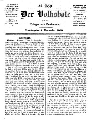 Der Volksbote für den Bürger und Landmann Dienstag 8. November 1859