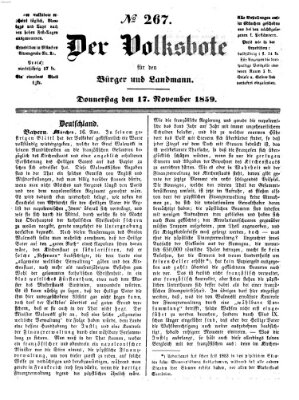 Der Volksbote für den Bürger und Landmann Donnerstag 17. November 1859