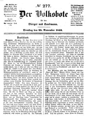 Der Volksbote für den Bürger und Landmann Dienstag 29. November 1859