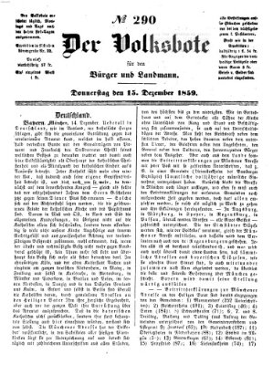 Der Volksbote für den Bürger und Landmann Donnerstag 15. Dezember 1859