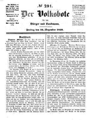 Der Volksbote für den Bürger und Landmann Freitag 16. Dezember 1859