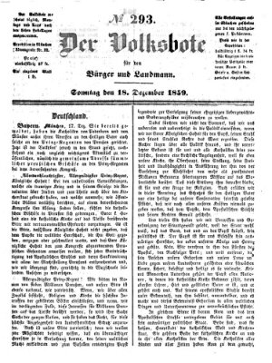 Der Volksbote für den Bürger und Landmann Sonntag 18. Dezember 1859