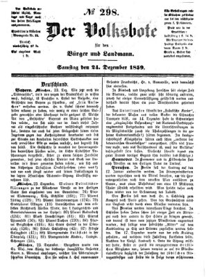 Der Volksbote für den Bürger und Landmann Samstag 24. Dezember 1859