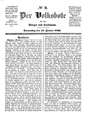 Der Volksbote für den Bürger und Landmann Donnerstag 12. Januar 1860