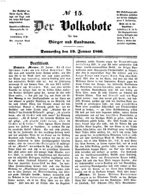 Der Volksbote für den Bürger und Landmann Donnerstag 19. Januar 1860