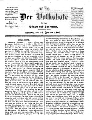 Der Volksbote für den Bürger und Landmann Sonntag 22. Januar 1860