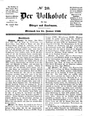 Der Volksbote für den Bürger und Landmann Mittwoch 25. Januar 1860