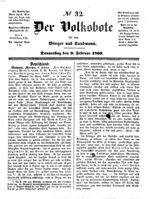 Der Volksbote für den Bürger und Landmann Donnerstag 9. Februar 1860