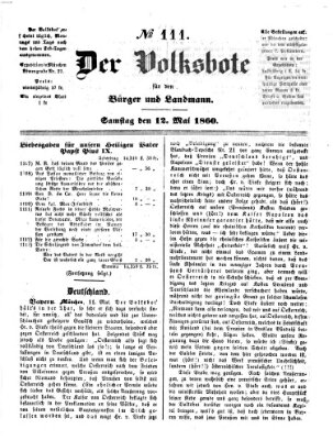 Der Volksbote für den Bürger und Landmann Samstag 12. Mai 1860