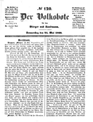 Der Volksbote für den Bürger und Landmann Donnerstag 24. Mai 1860