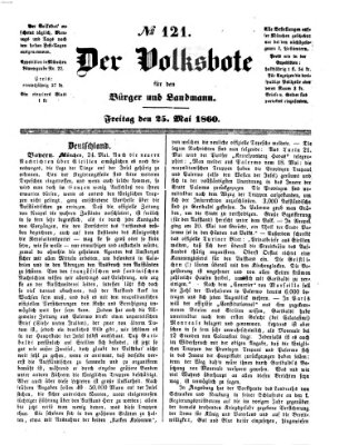 Der Volksbote für den Bürger und Landmann Freitag 25. Mai 1860