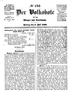 Der Volksbote für den Bürger und Landmann Freitag 6. Juli 1860