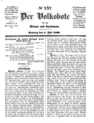 Der Volksbote für den Bürger und Landmann Sonntag 8. Juli 1860