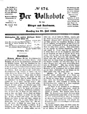 Der Volksbote für den Bürger und Landmann Samstag 28. Juli 1860