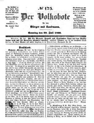 Der Volksbote für den Bürger und Landmann Sonntag 29. Juli 1860