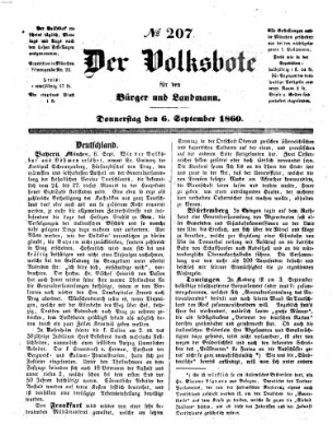 Der Volksbote für den Bürger und Landmann Donnerstag 6. September 1860