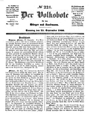 Der Volksbote für den Bürger und Landmann Sonntag 23. September 1860