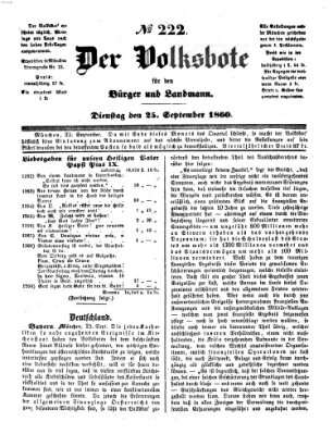 Der Volksbote für den Bürger und Landmann Dienstag 25. September 1860