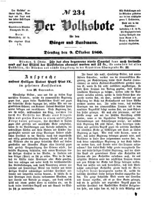 Der Volksbote für den Bürger und Landmann Dienstag 9. Oktober 1860